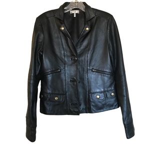 Black leather jacket 💕final sale